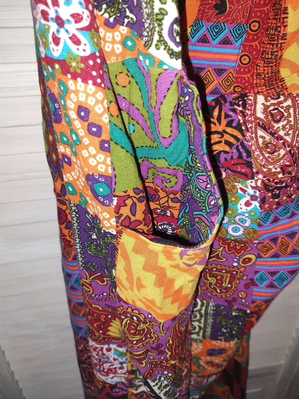 Patchwork Cotton Overalls XL 3 Pockets - Picture 4 of 10